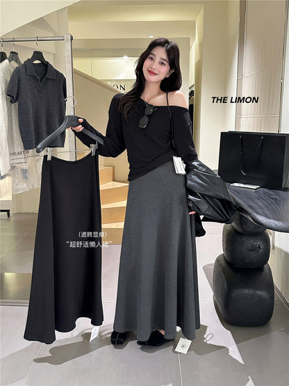 【L1130】實拍檸檬休閒顯瘦空氣棉A字裙251117