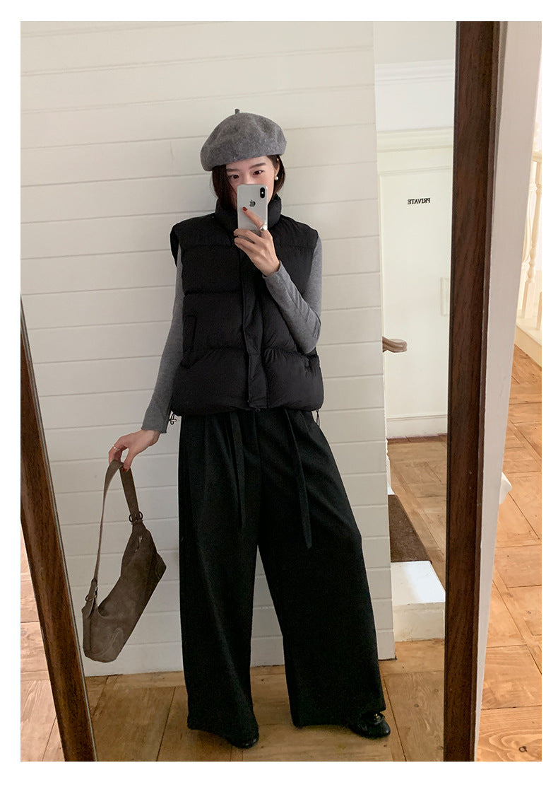 【H5474】實拍秋冬簡約立領保暖棉服背心251109