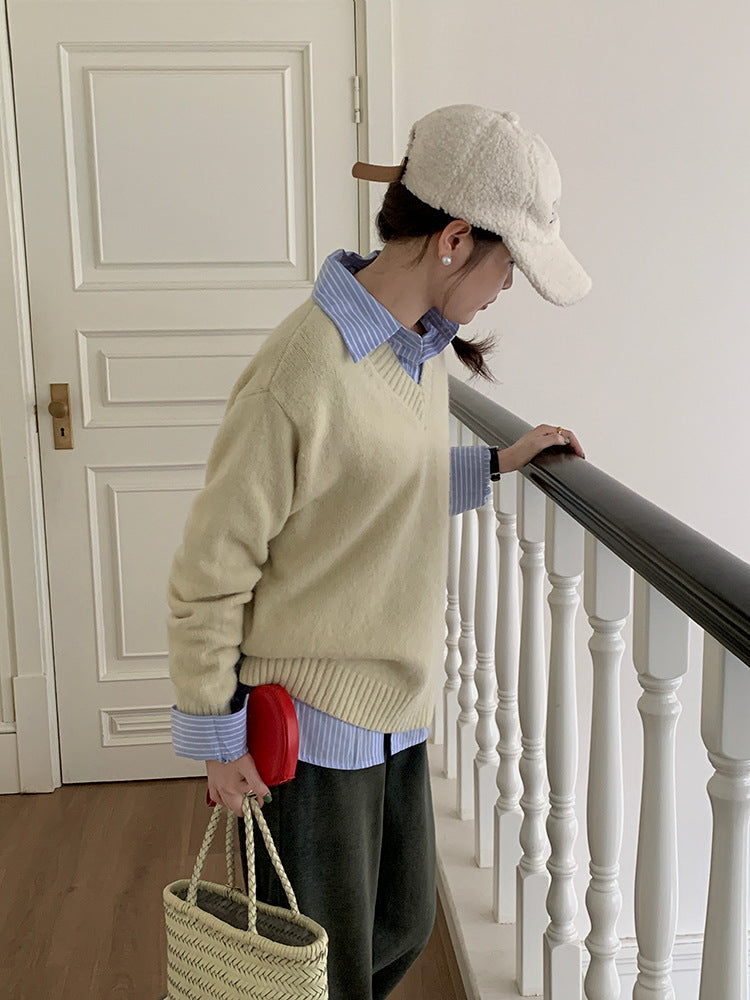 【LD9538】實拍慵懶軟糯寬鬆長袖針織毛衣251103