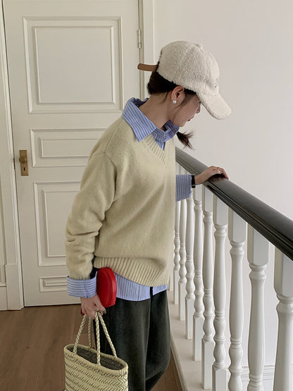 【LD9538】實拍慵懶軟糯寬鬆長袖針織毛衣251103