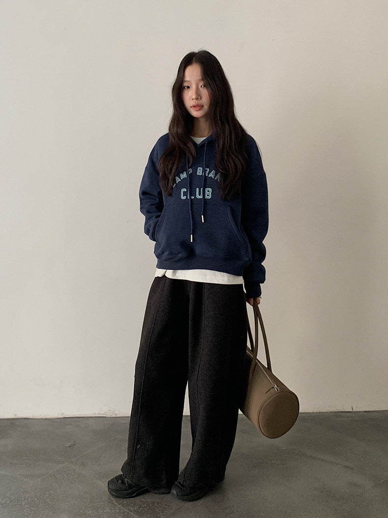 【LD11040】實拍字母印花加厚加絨連帽衞衣251202