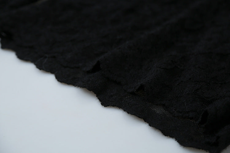 【LD3295】實拍法式喇叭袖加絨蕾絲衫251103