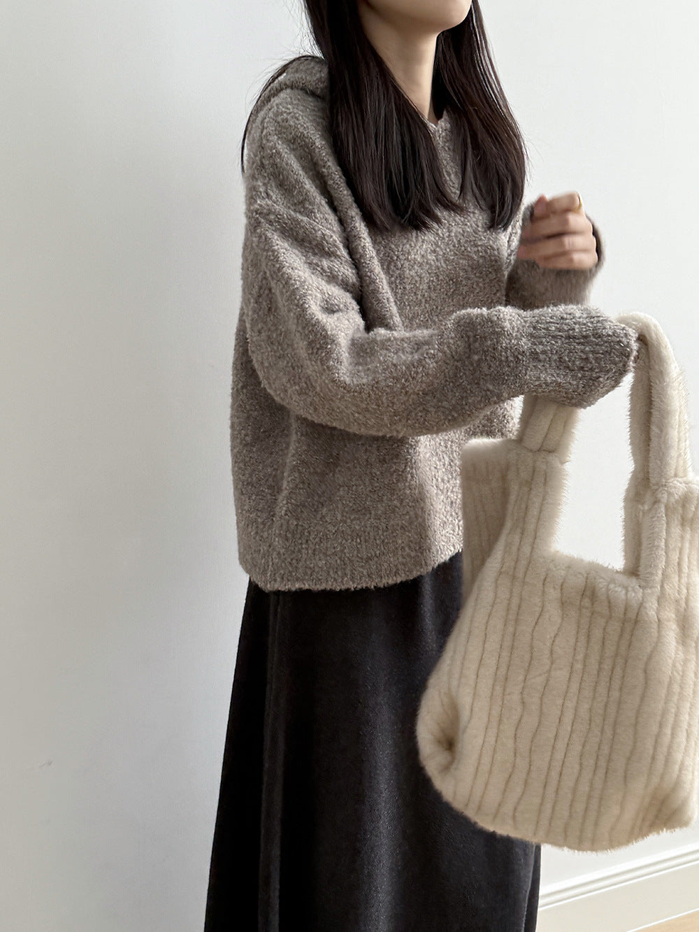 【Y2188】實拍冬季圈圈絨可愛連帽針織毛衣251106