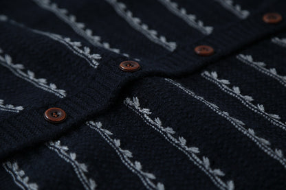 【LD3278】實拍小圓領長袖襯衫+條紋針織背心（分開下單）251103