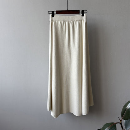 【Y0723】實拍冬季簡約針織大擺A字裙（棉羊毛4%)251106