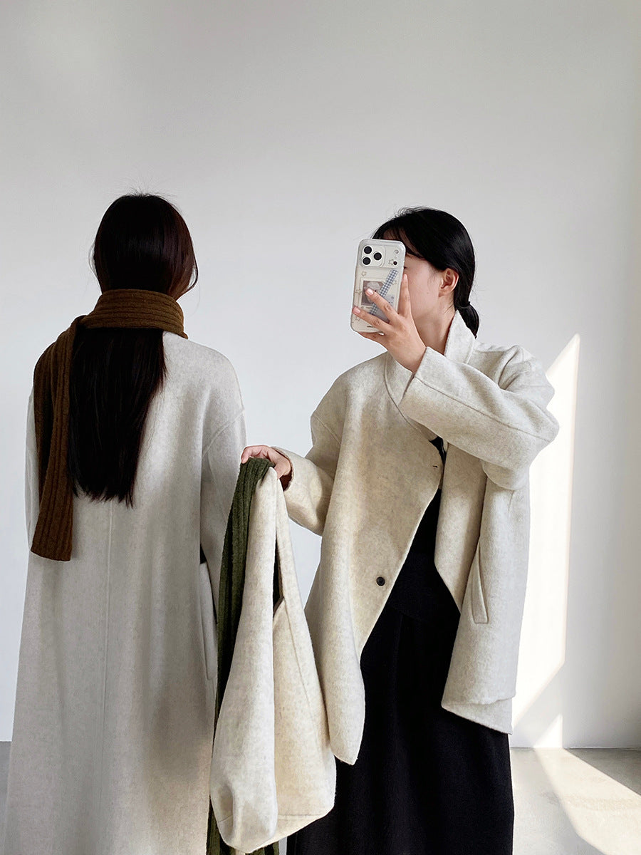 【cim2517】實拍蘇黎世冬日立領雙面呢毛呢外套大衣(100羊毛)251030