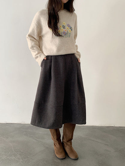 【LD11046】實拍miu感花苞毛尼a字裙251202