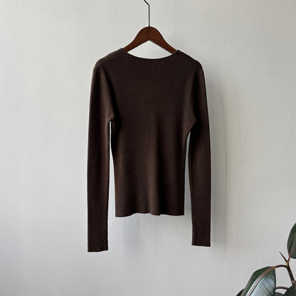 【YP313】實拍冬季氣質簡約v領針織衫251113