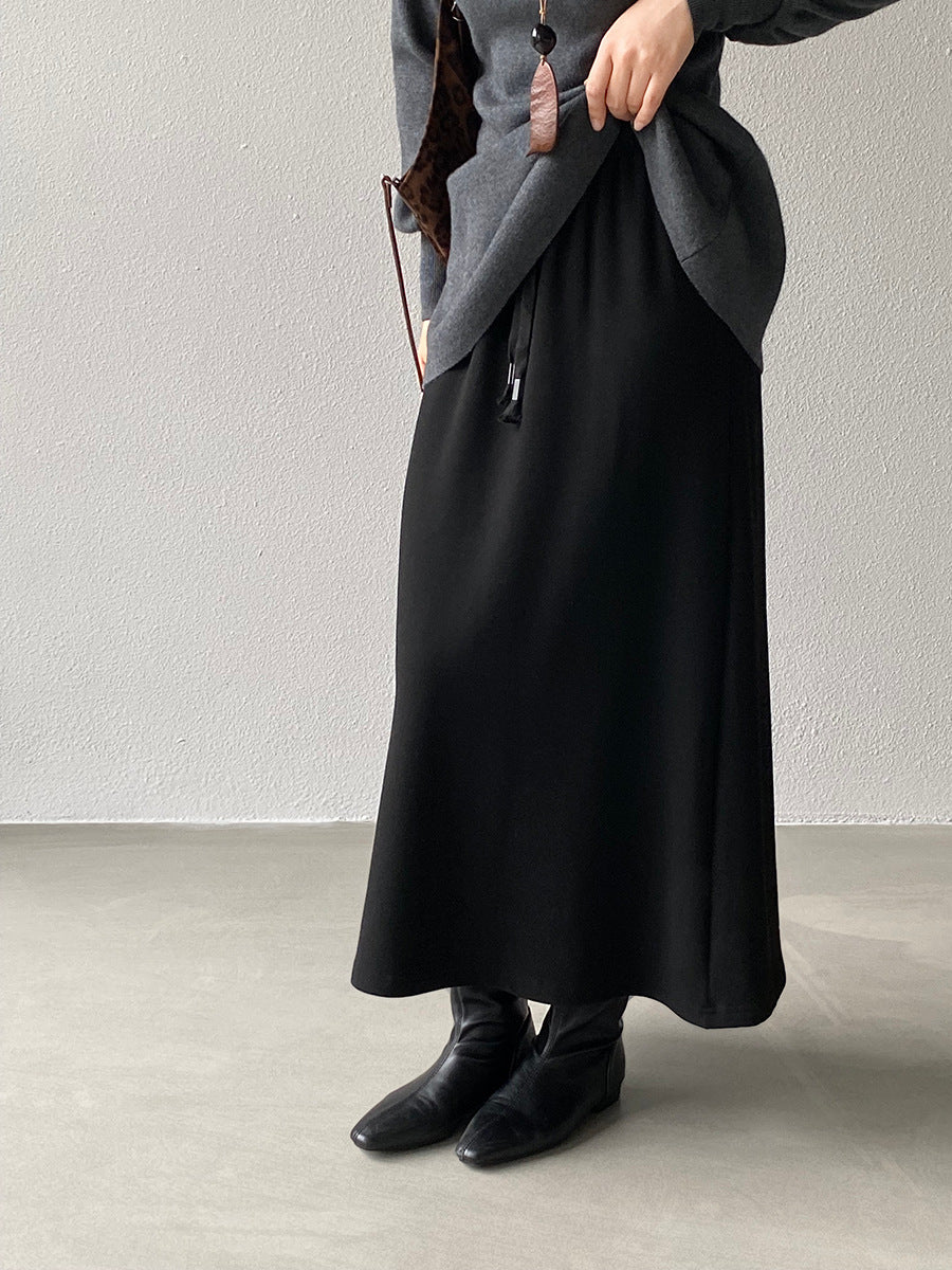 【cimz1722】實拍高級雙面絨感保暖顯瘦直筒裙251201