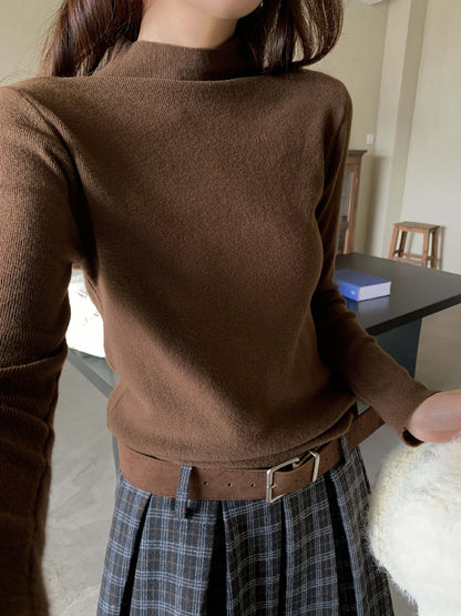 【H5503】實拍基礎純色半高領針織衫251118