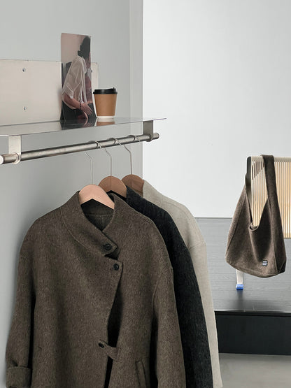 【cim2517】實拍蘇黎世冬日立領雙面呢毛呢外套大衣(100羊毛)251030