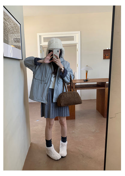 【H5518】實拍復古中性條紋針織衫＋針織百褶裙251125