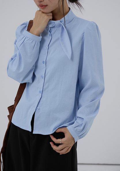 【LD3278】實拍小圓領長袖襯衫+條紋針織背心（分開下單）251103