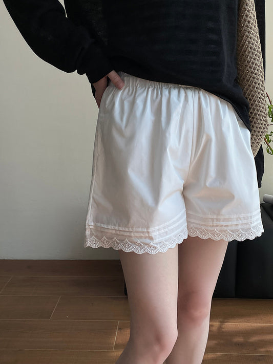 【cimYL719】實拍夏日必備舒適棉質蕾絲花邊短褲250410
