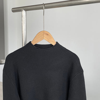 【cimYL713】實拍加厚捲邊半高領保暖針織衫251201