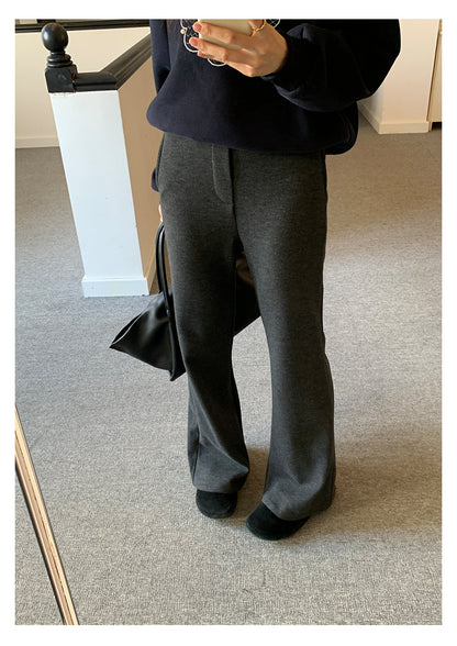 【H5517】實拍超級瘦高腰加絨厚款氣質喇叭褲251125