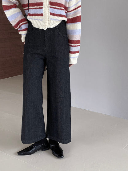 【cim6121】實拍超顯瘦顯腿直彈性九分黑色牛仔褲251030