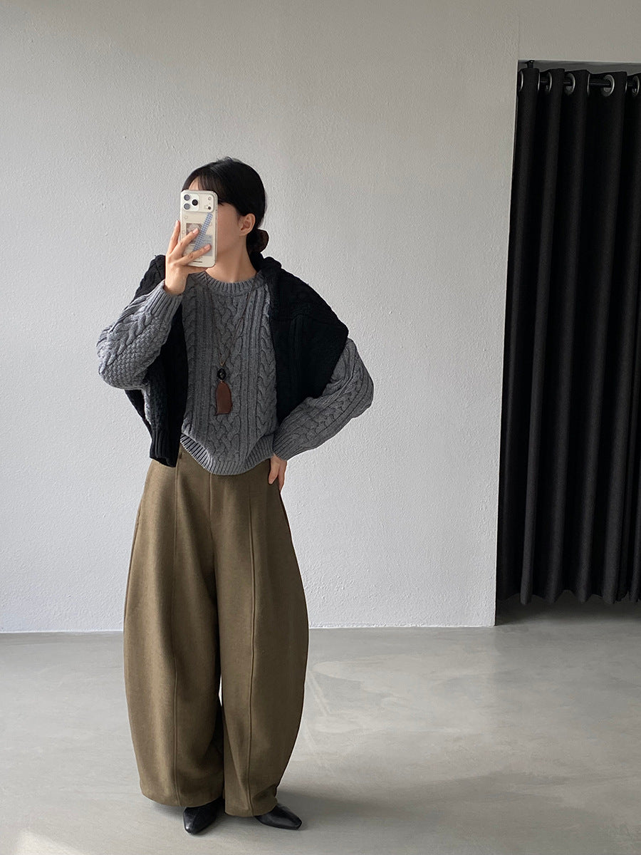 【cimz1398】實拍復古加厚保暖棒針麻花針織毛衣（棉羊毛17)251120