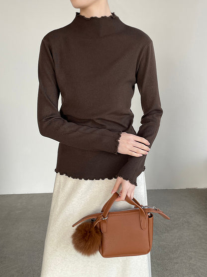 【cimYL223】實拍氣質安迪絨木耳邊針織衫251201