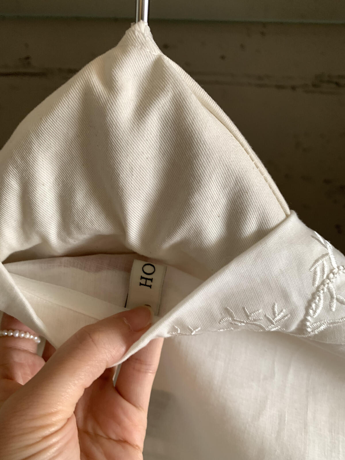 【LR90655】實拍imiss氣質百搭！法式刺繡花朵翻領長袖襯衫260305