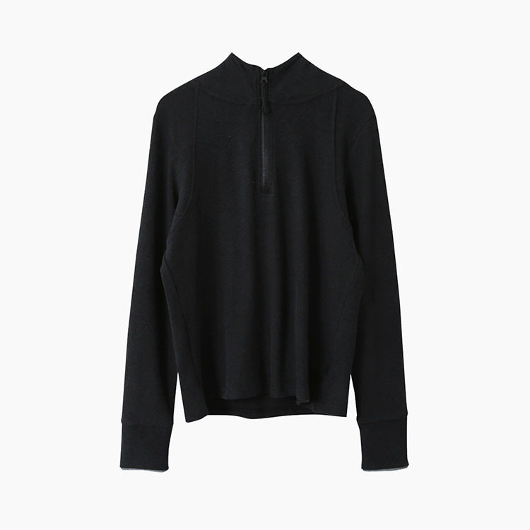 【LD11028】實拍德絨舒適極簡半拉鍊連帽衞衣251124