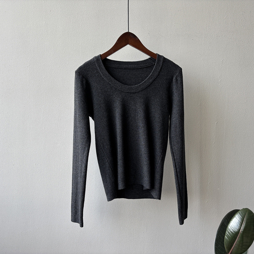 【Y275】實拍冬季U領長袖針織衫251106