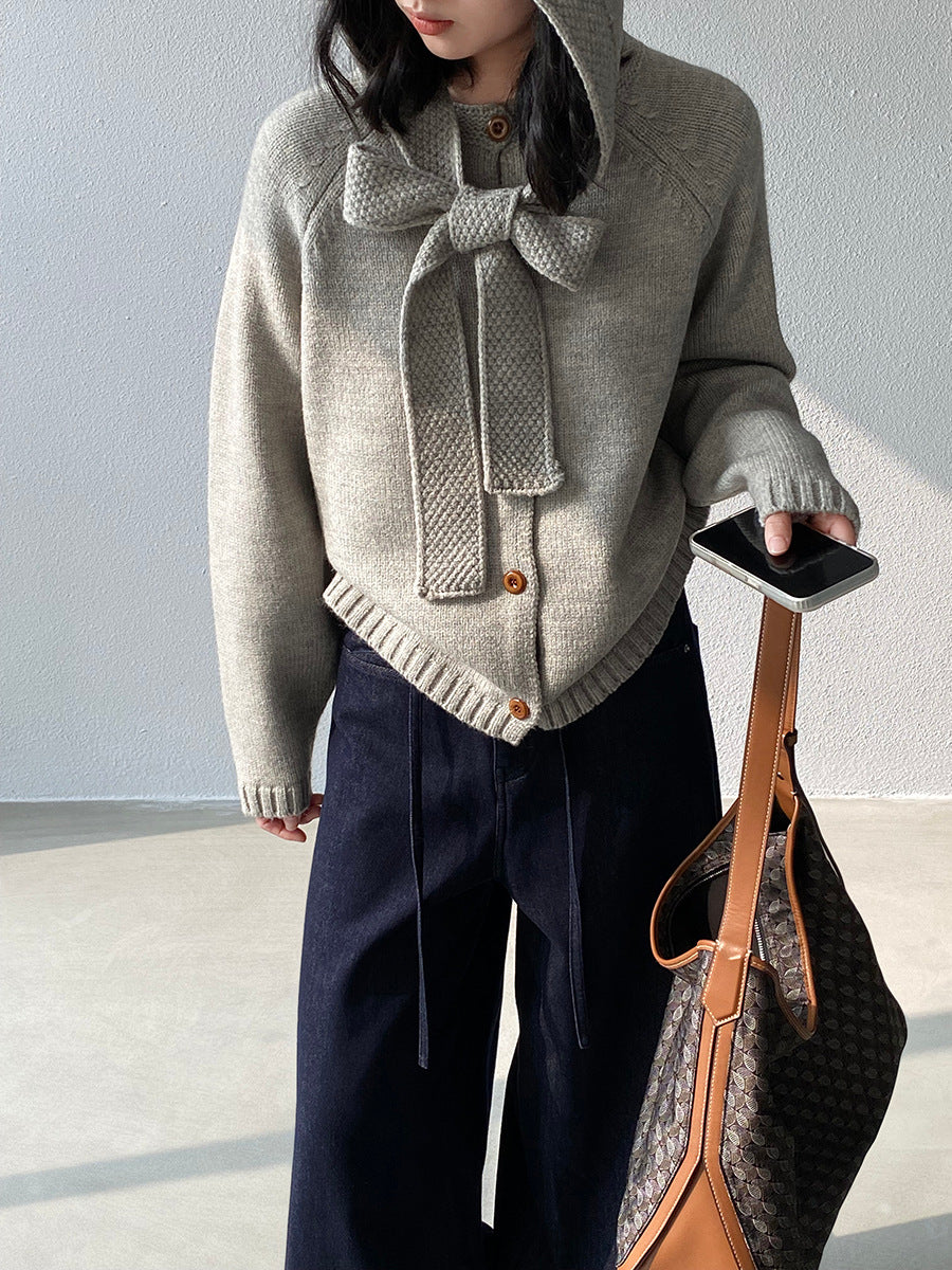 【cimz5935】實拍韓版復古針織戴帽+復古圓領針織開衫(羊毛5)251120