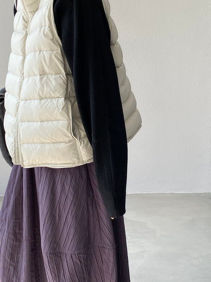 【cimz6377】實拍立領排骨雙頭拉鏈羽絨背心(90白鴨絨)251120