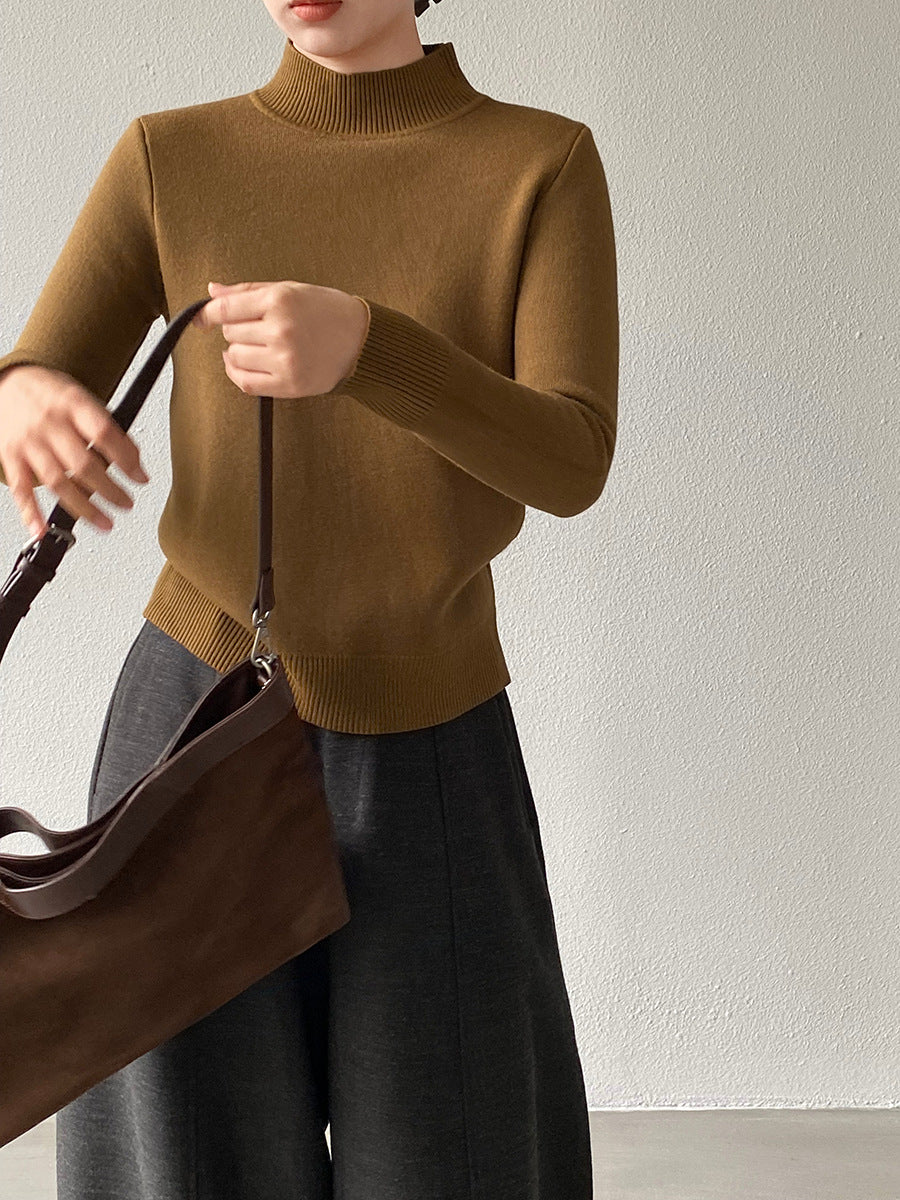 【cimz1190】實拍一體絨加絨加厚保暖小高領針織衫251120