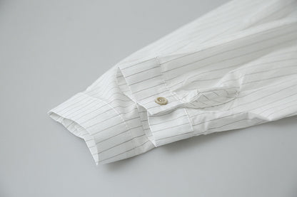 【LD003】實拍中性棉100氣質寬鬆條紋襯衫251103