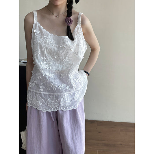 【cimYL201】實拍日系棉質重工刺繡提花背心250410