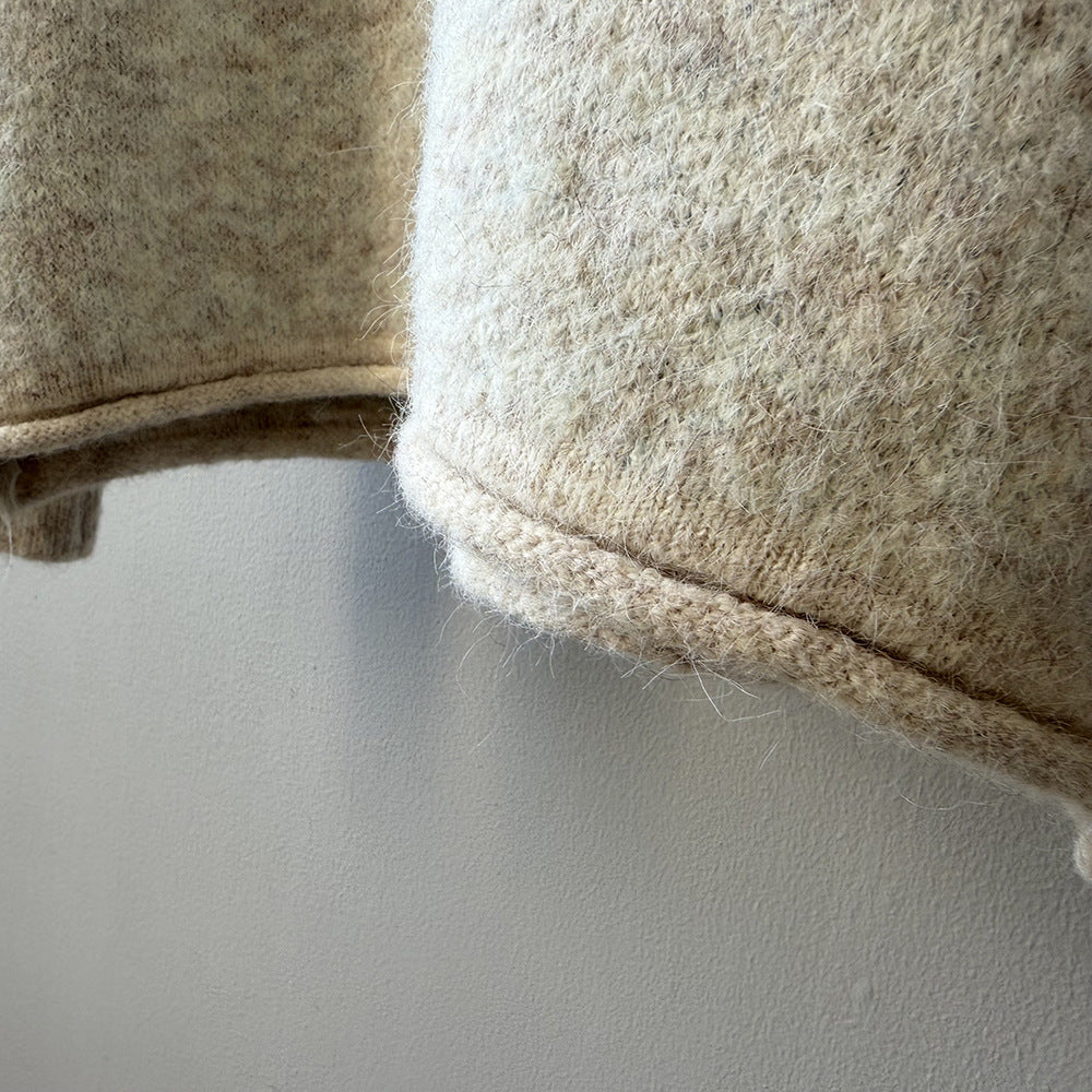 【YP6106】 實拍費爾島提花針織外套＋圍巾(含羊毛3%) 251023