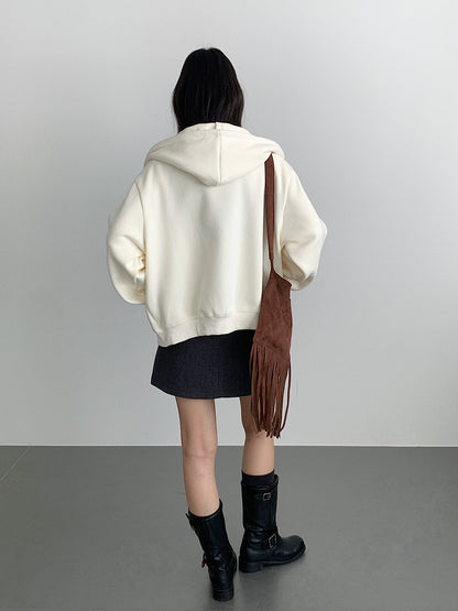 【LD11030】實拍冬季慵懶加絨加厚連帽衞衣外套251124