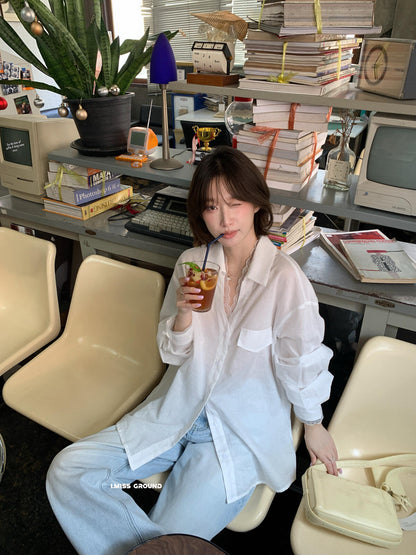 【LR2266】實拍imiss質感推薦！蕾絲苧麻長袖襯衫260305