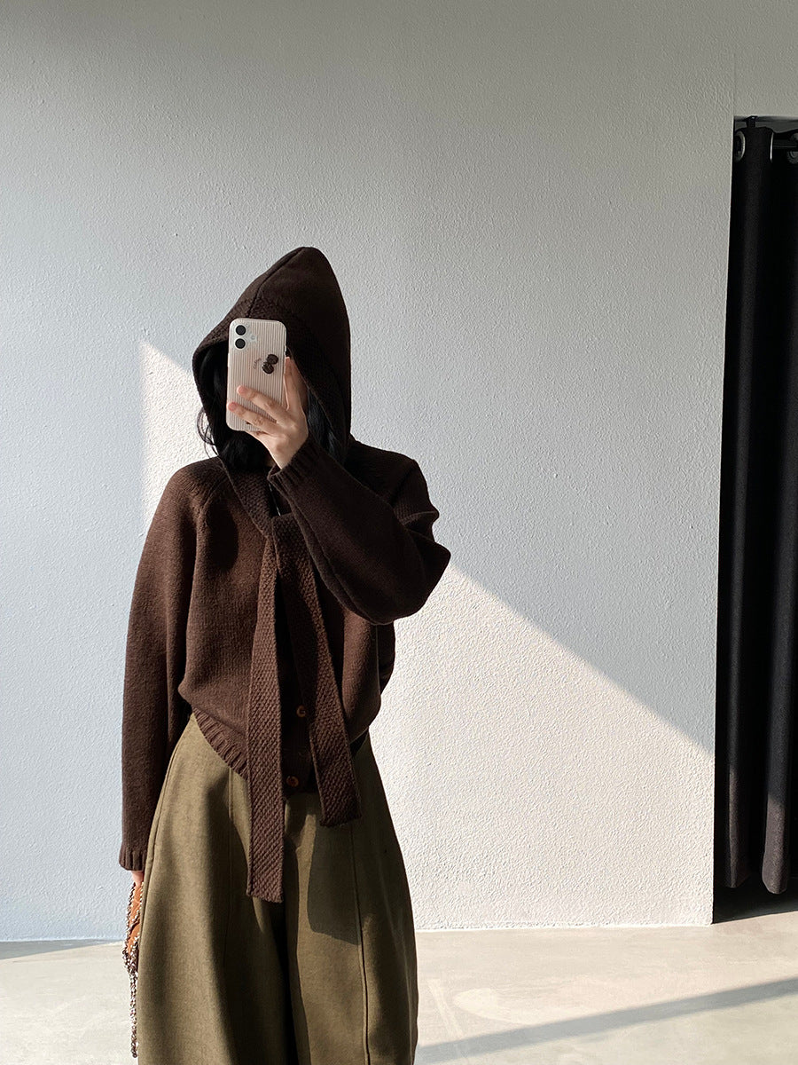 【cimz5935】實拍韓版復古針織戴帽+復古圓領針織開衫(羊毛5)251120