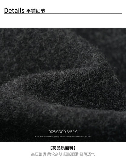 【H5491】實拍秋冬毛呢鬆緊腰加厚闊腿休閒褲251109