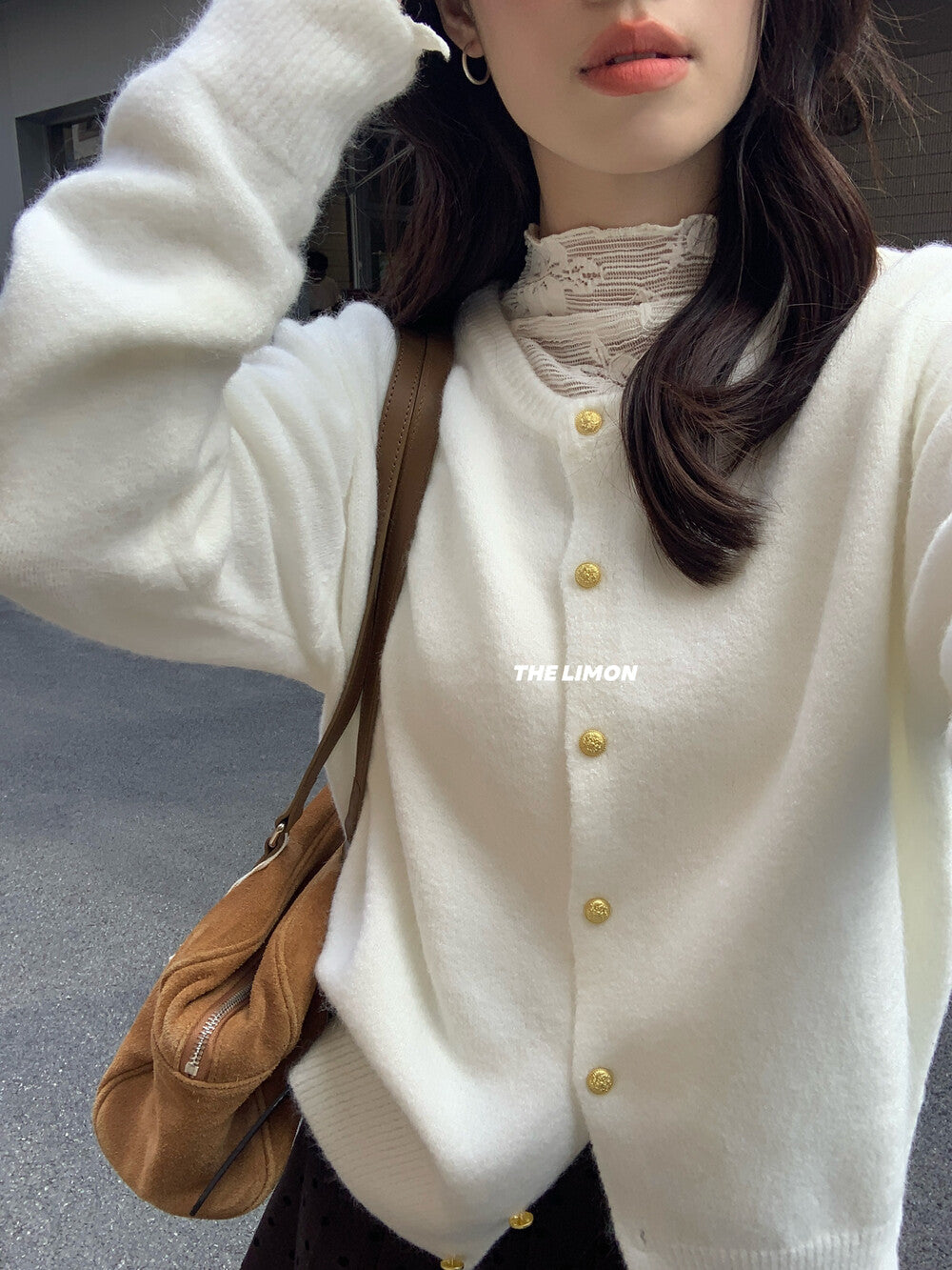 【L9320】實拍檸檬秋冬浪漫內搭立領長袖蕾絲衫251117