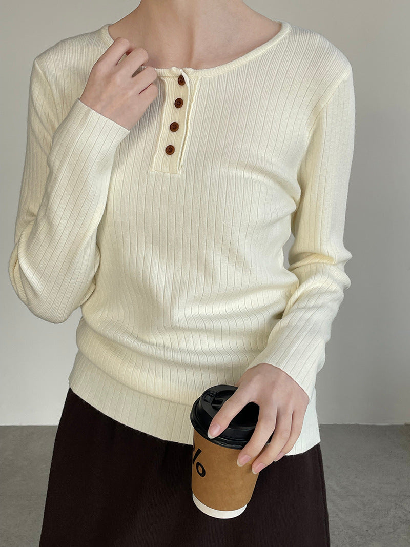 【cimYL369】實拍圓領坑條安迪绒氣質針織衫251201