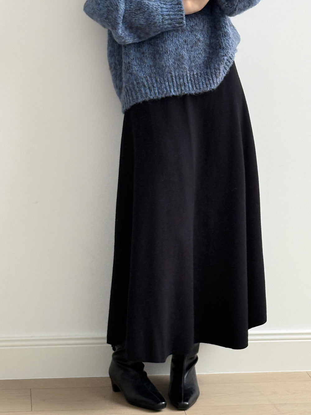 【Y0723】實拍冬季簡約針織大擺A字裙（棉羊毛4%)251106