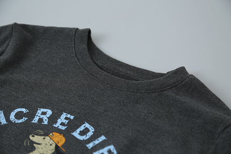 【LD3291】實拍韓國德絨小狗印花長袖T恤251103