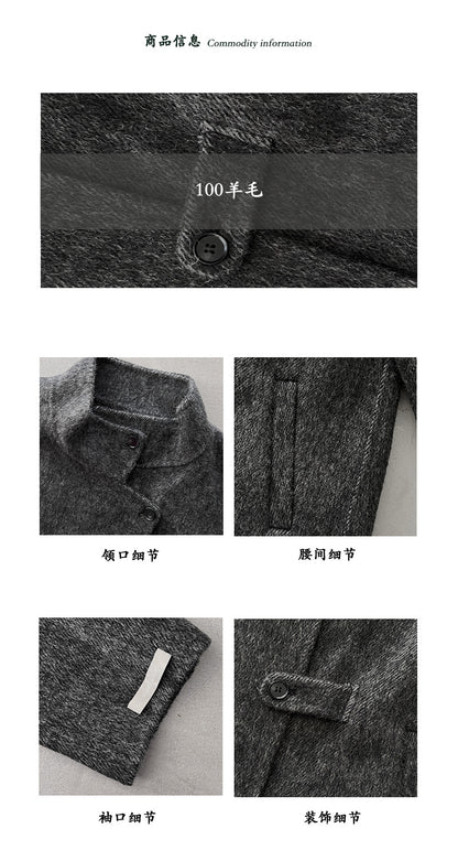 【cim2517】實拍蘇黎世冬日立領雙面呢毛呢外套大衣(100羊毛)251030