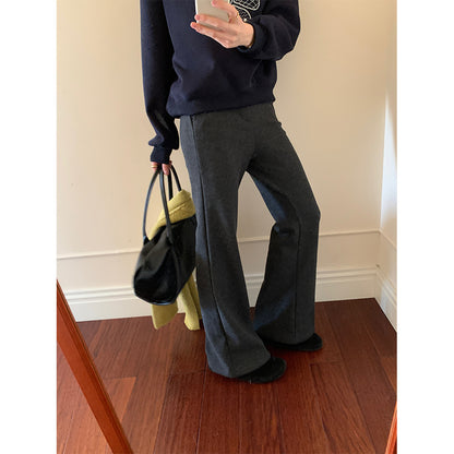 【H5517】實拍超級瘦高腰加絨厚款氣質喇叭褲251125