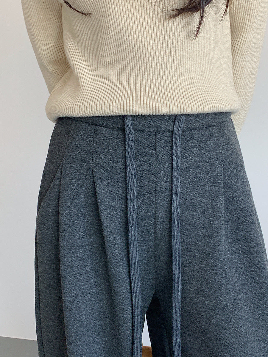 【LD11033】實拍冬季復古極簡寬鬆慵懶垂感彎刀褲251124