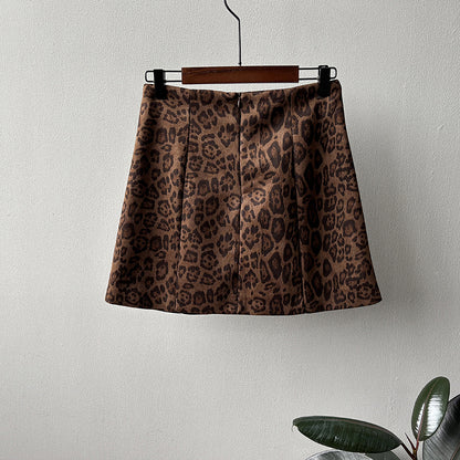 【Y82656】實拍美式復古豹紋A字裙(內有安全褲）251016