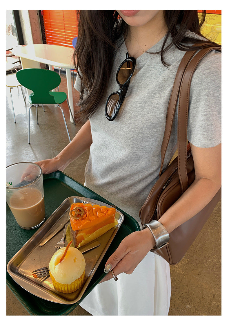 【H5388】實拍基礎7色磨毛圓領短袖T恤250902