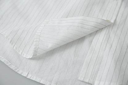 【LD003】實拍中性棉100氣質寬鬆條紋襯衫251103