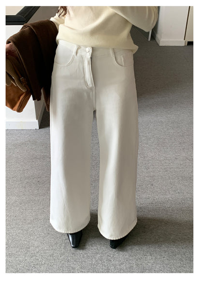 【H5512】實拍S~XL韓國保暖加絨白色牛仔褲251118