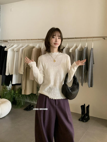 【LH900537】實拍IMISS韓系絕美氣質花邊領蕾絲打底衣251215