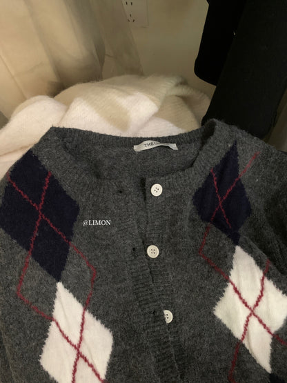 【L6880】實拍檸檬秋冬菱格針織開衫+圓領背心+針織裙251117