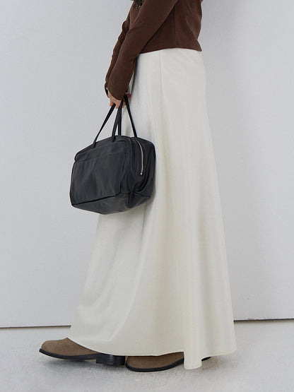 【LD3288】實拍秋冬高腰垂感抓絨厚款緞面魚尾裙251103